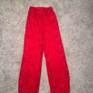 High Wasted Red Laced Palooza Pants medium